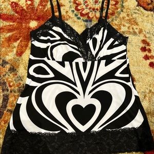 White House Black Market camisoles, two different geometric styles